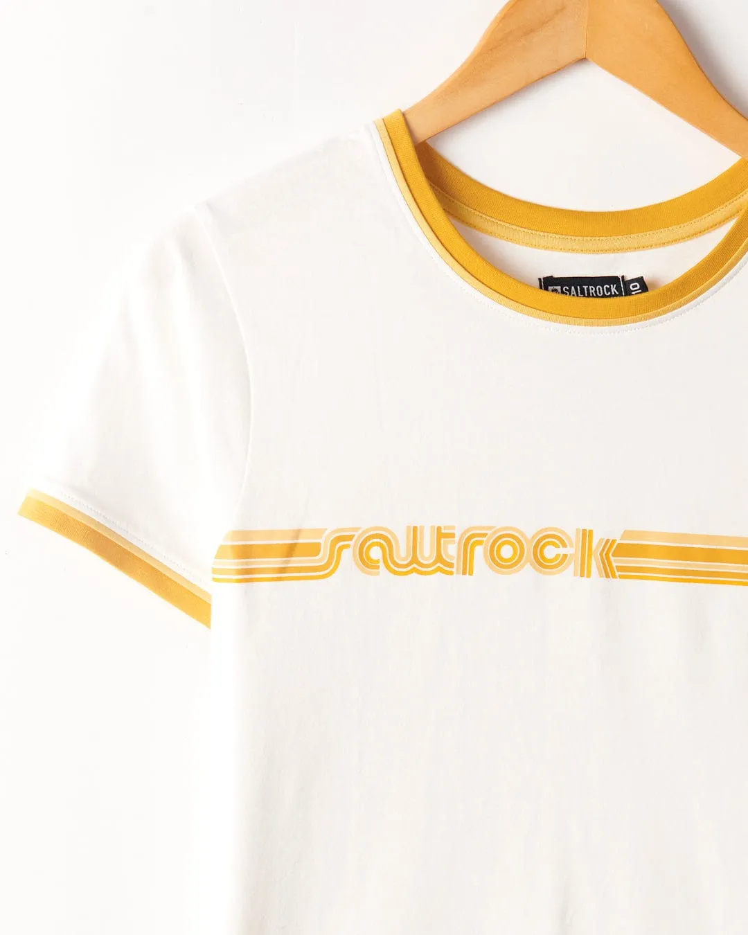 Retro Ribbon - Womens Shorts Sleeve T-Shirt - White