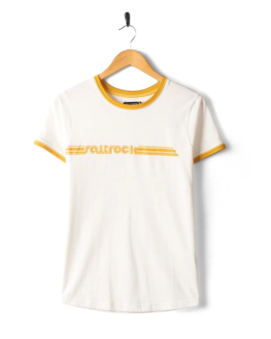 Retro Ribbon - Womens Shorts Sleeve T-Shirt - White