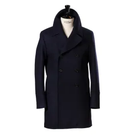 Sealup x MJ: Dunkelblauer Long-Peacoat "Genova" aus reiner Wolle - Iconic Sealup