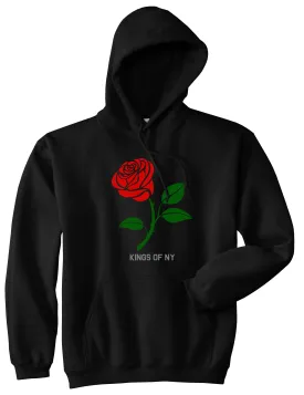 Single Red Rose Mens Pullover Hoodie