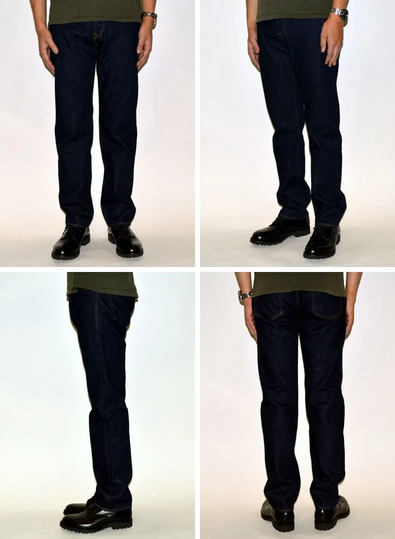 Premium 14oz Selvedge Denim Straight Fit Jeans in SJ101 Indigo