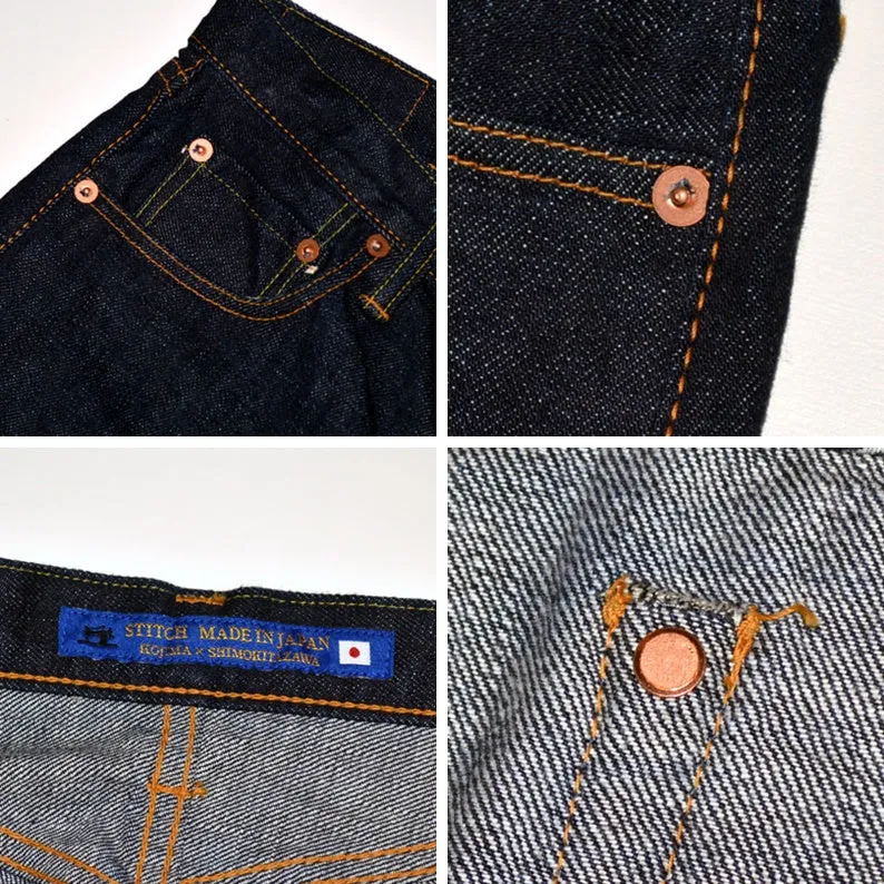 Premium 14oz Selvedge Denim Straight Fit Jeans in SJ101 Indigo