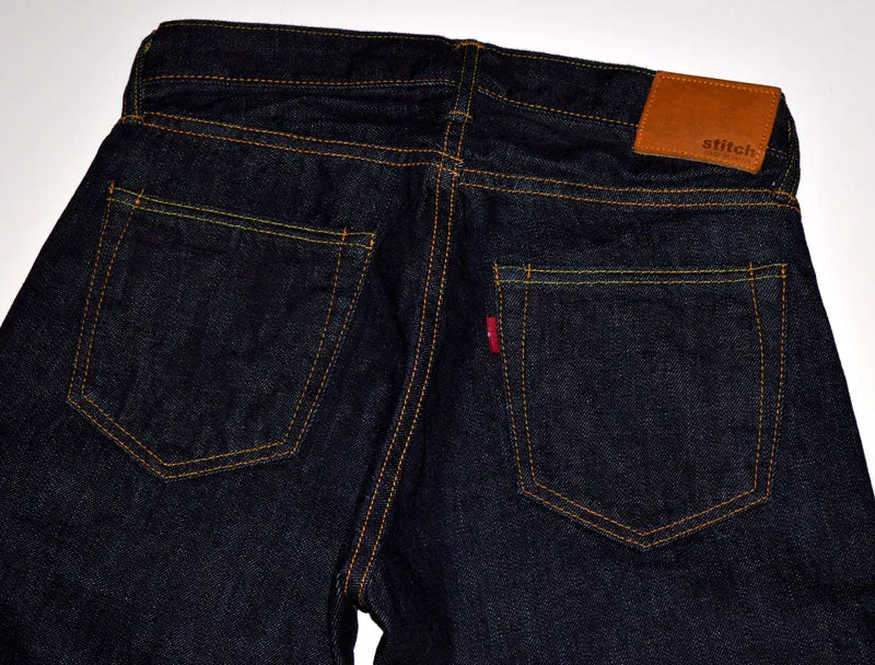 Premium 14oz Selvedge Denim Straight Fit Jeans in SJ101 Indigo