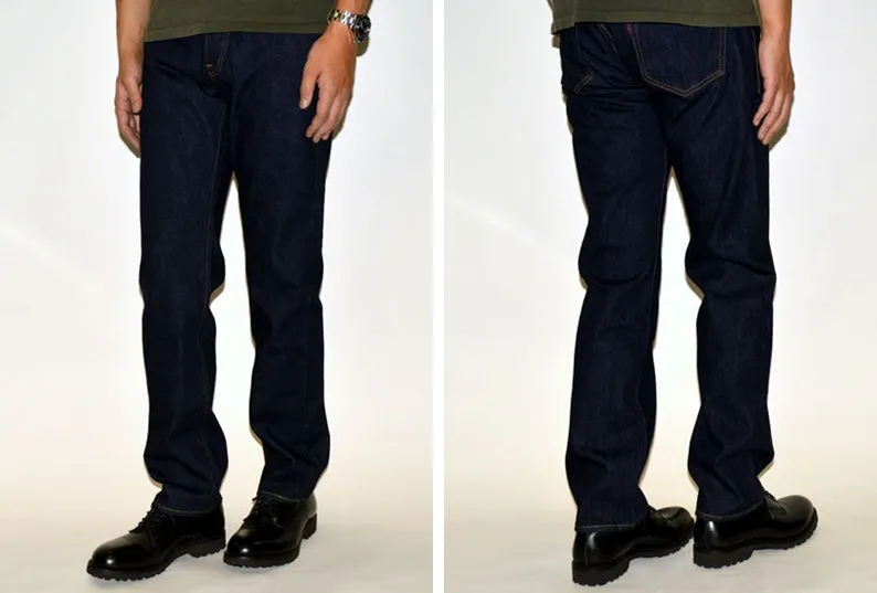 Premium 14oz Selvedge Denim Straight Fit Jeans in SJ101 Indigo