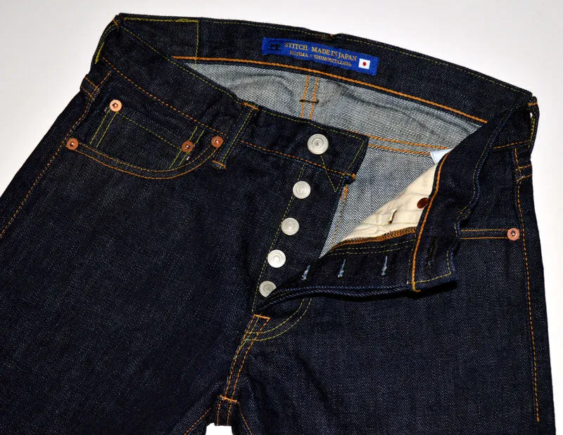 Premium 14oz Selvedge Denim Straight Fit Jeans in SJ101 Indigo