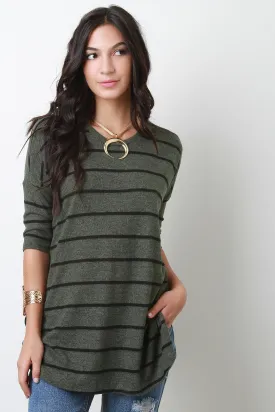 Striped Dolman Sleeves Top