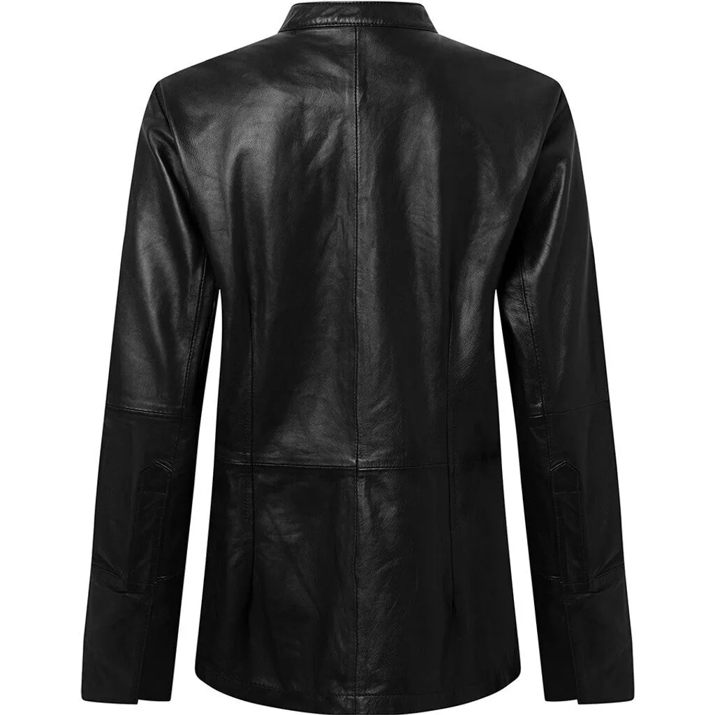 Tamie LS Regular fitting Leather Shirt / 50986 - Black (Nero)