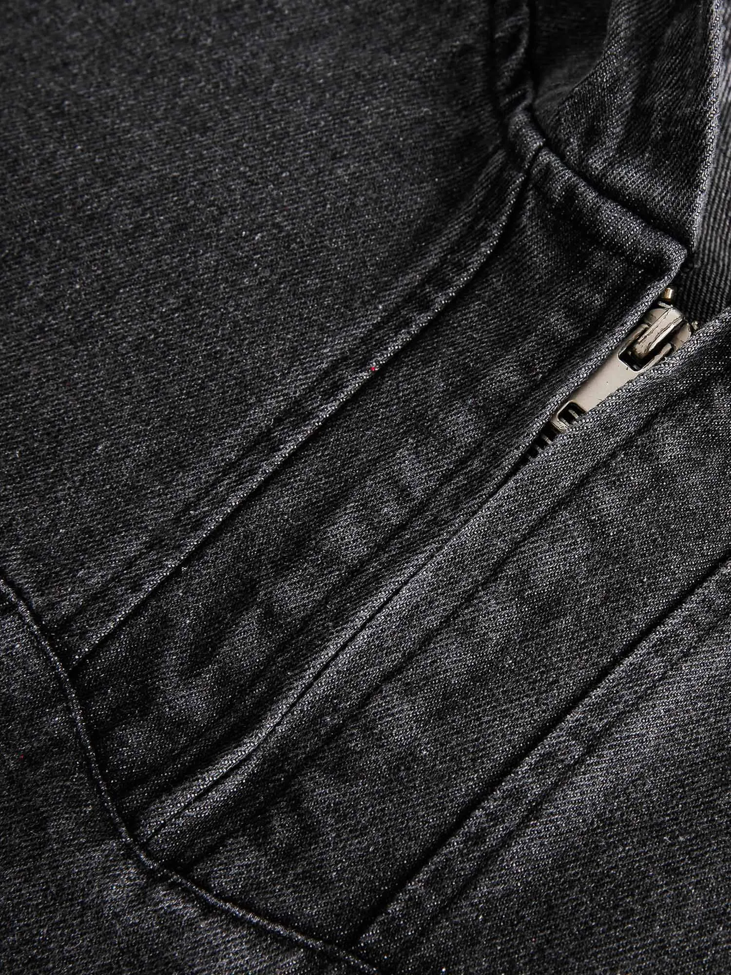 Thesupermade American Retro Distressed Washed Denim Hoodie - 2176