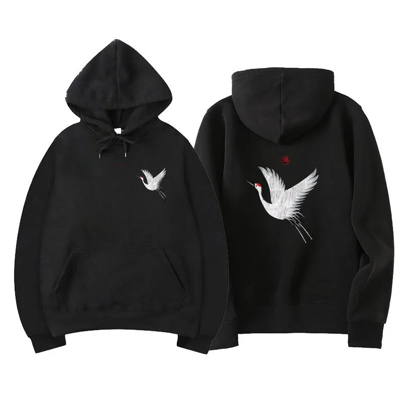 Unisex Crane Graphic Hoodies