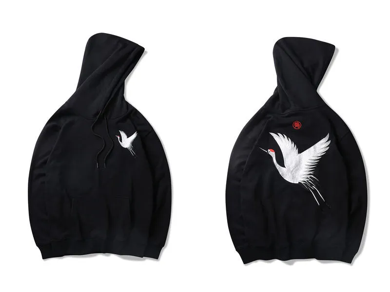 Unisex Crane Graphic Hoodies