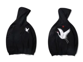 Unisex Crane Graphic Hoodies