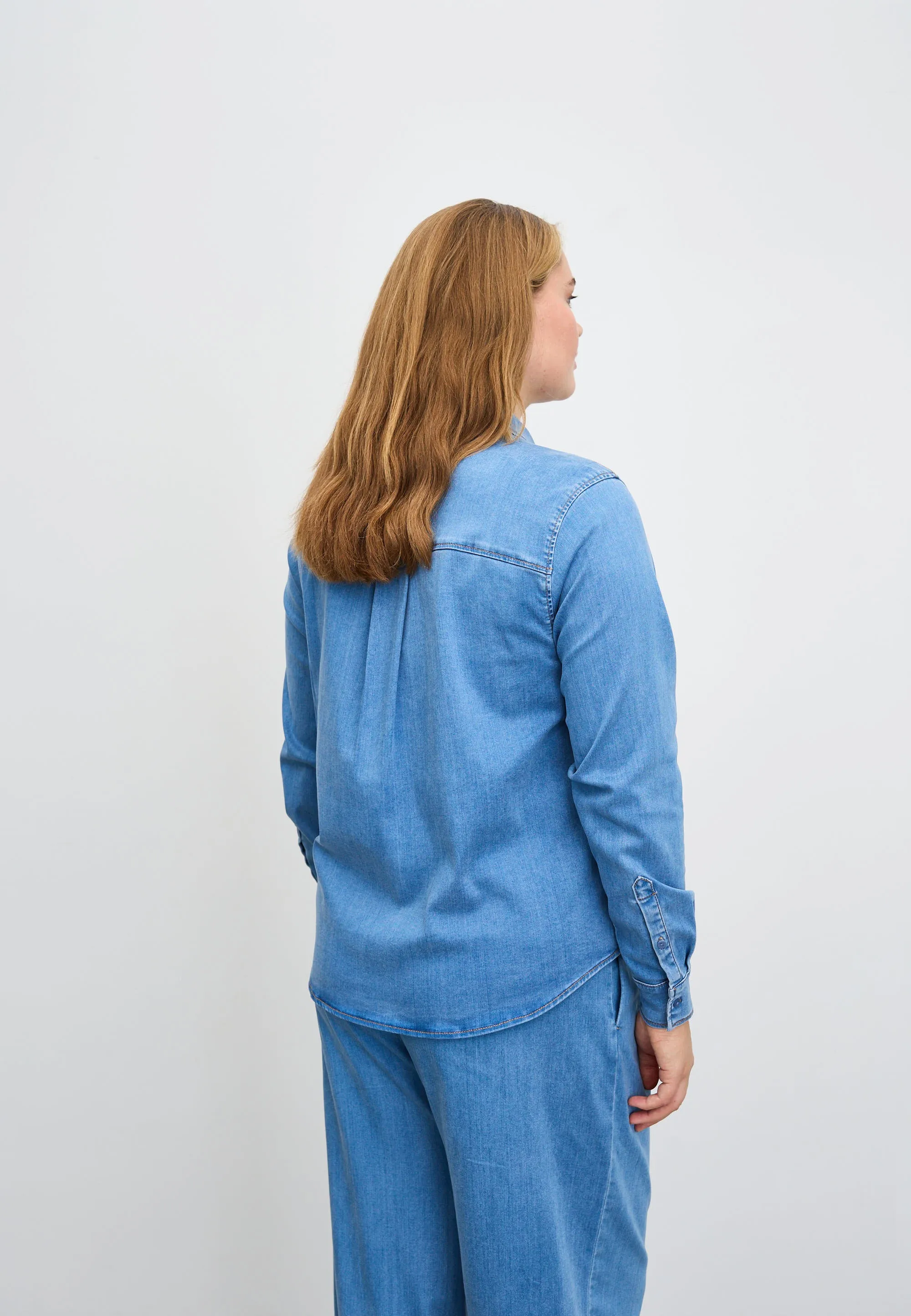 Vitta Denim Shirt LS - Washed Blue Denim