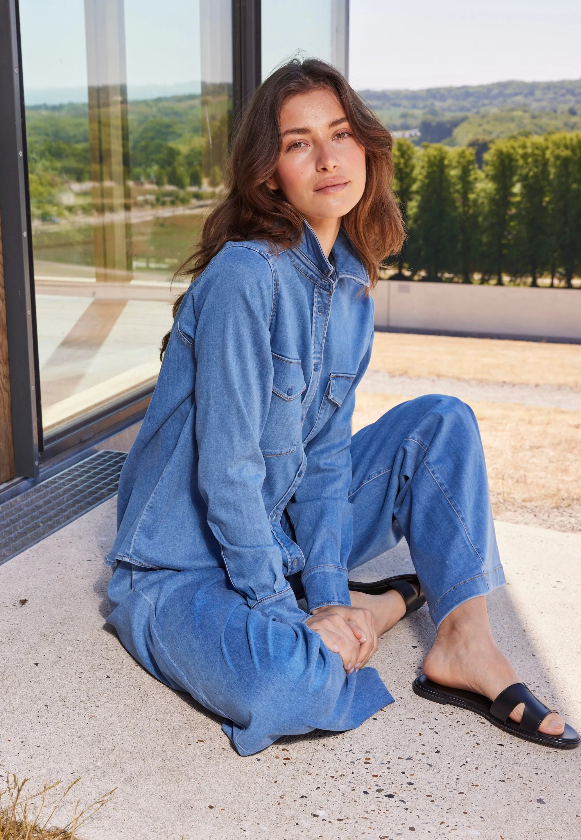 Vitta Denim Shirt LS - Washed Blue Denim
