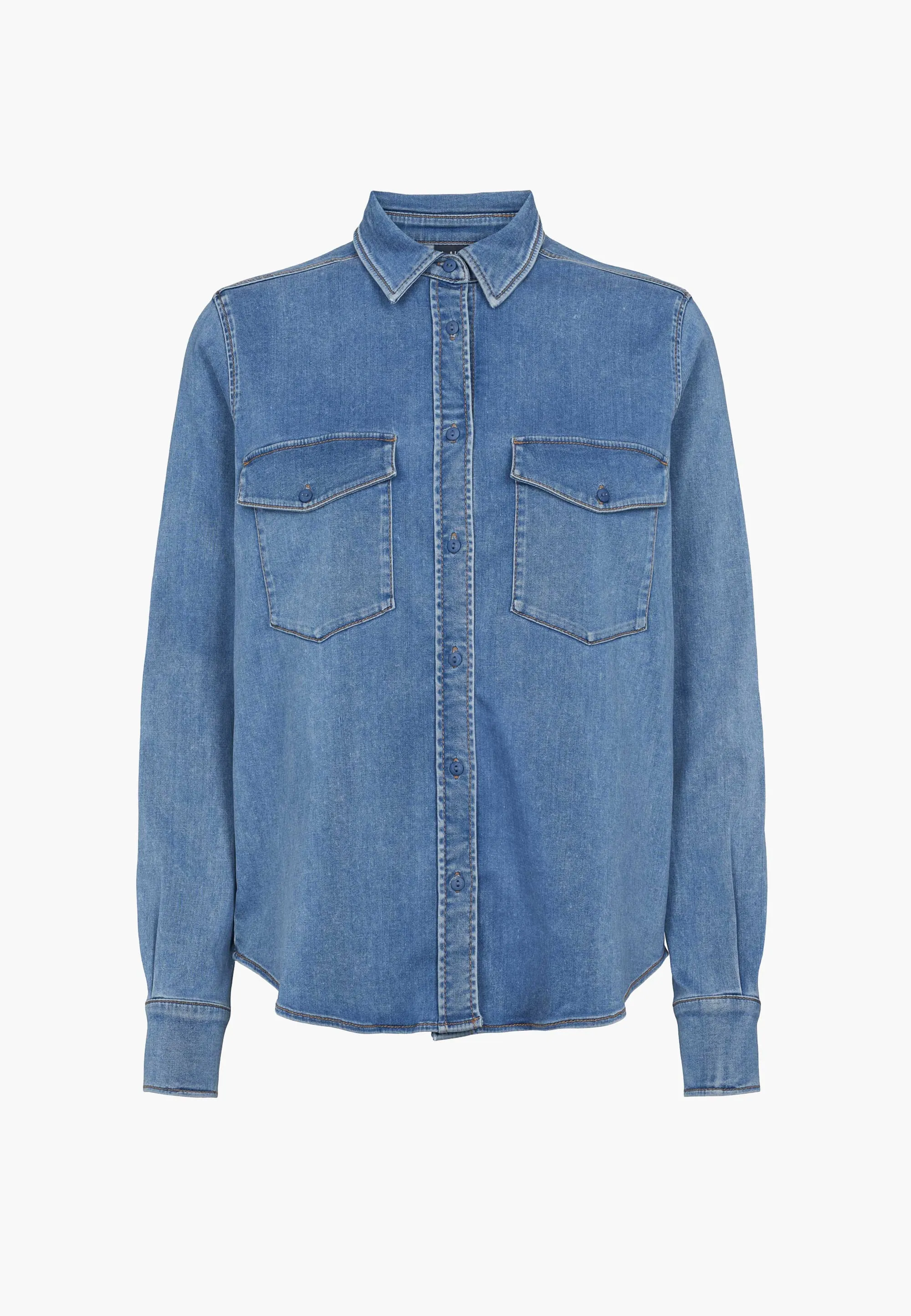 Vitta Denim Shirt LS - Washed Blue Denim