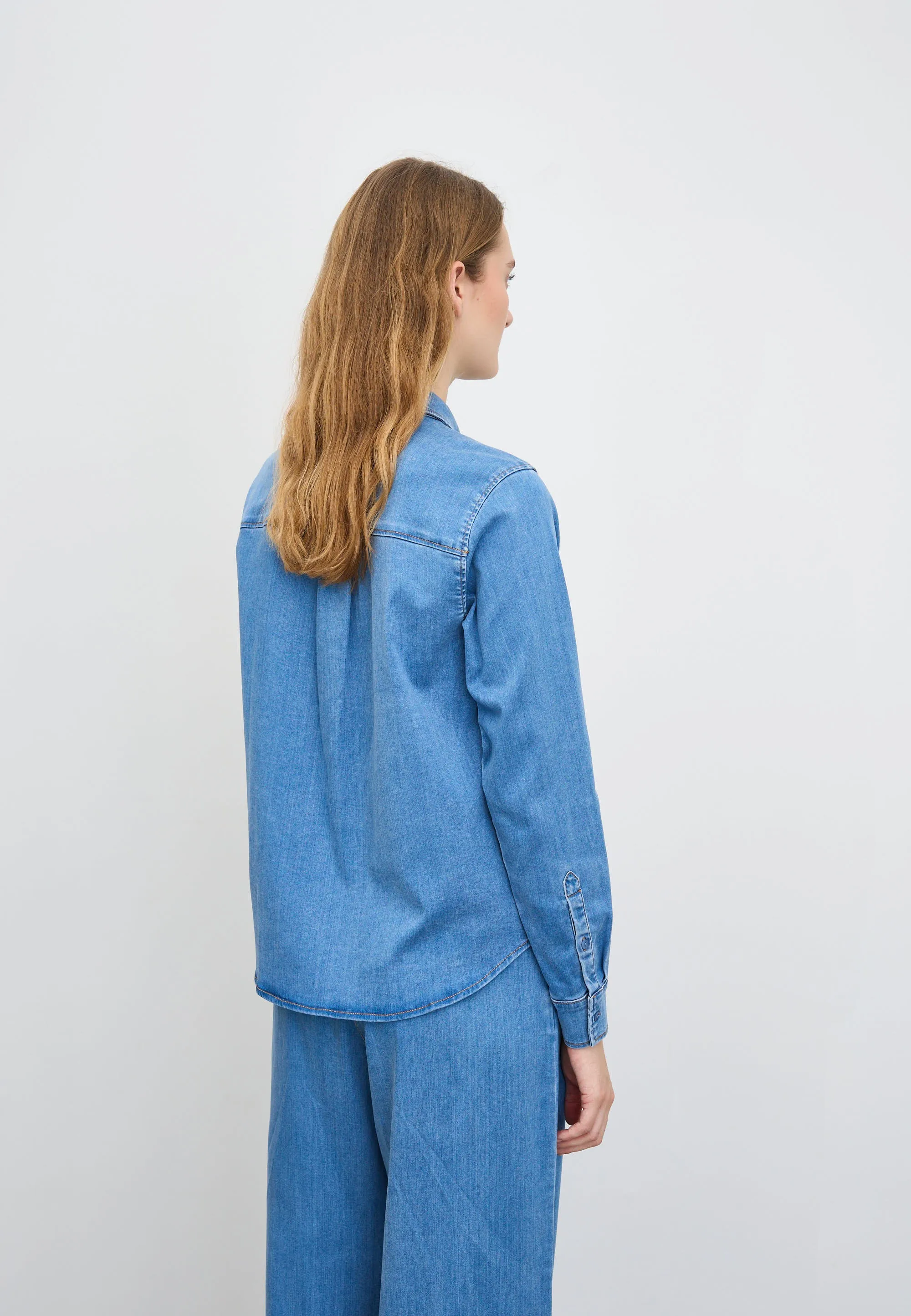 Vitta Denim Shirt LS - Washed Blue Denim