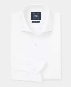 White Poplin Slim Fit Formal Shirt - Single Cuff