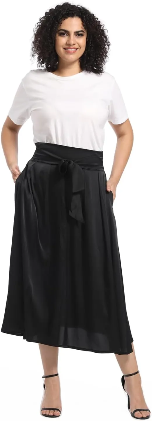 Women's Flowy A Line Skirts,Work Skirts for Women,Maxi Skirts for Women with Pockets