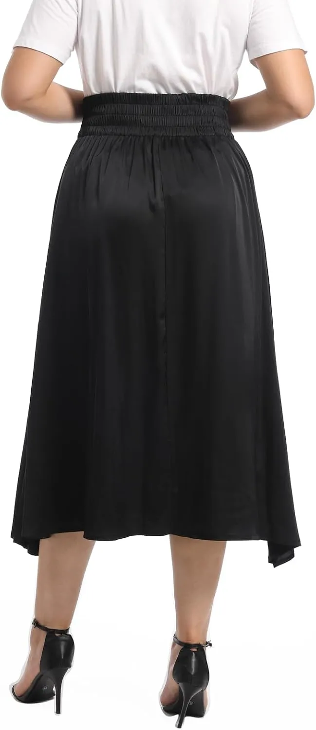Women's Flowy A Line Skirts,Work Skirts for Women,Maxi Skirts for Women with Pockets