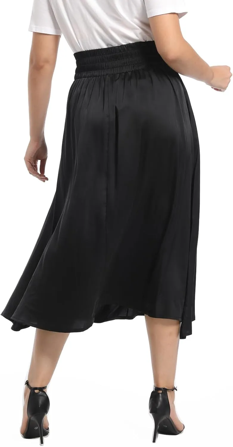 Women's Flowy A Line Skirts,Work Skirts for Women,Maxi Skirts for Women with Pockets