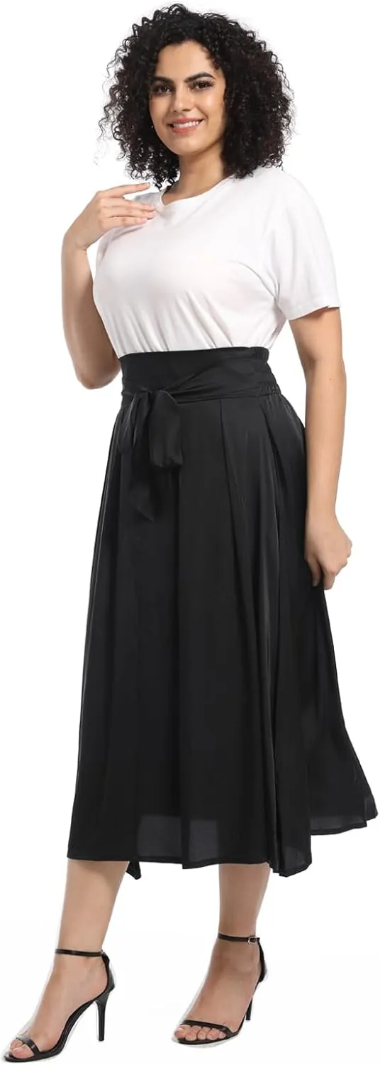 Women's Flowy A Line Skirts,Work Skirts for Women,Maxi Skirts for Women with Pockets