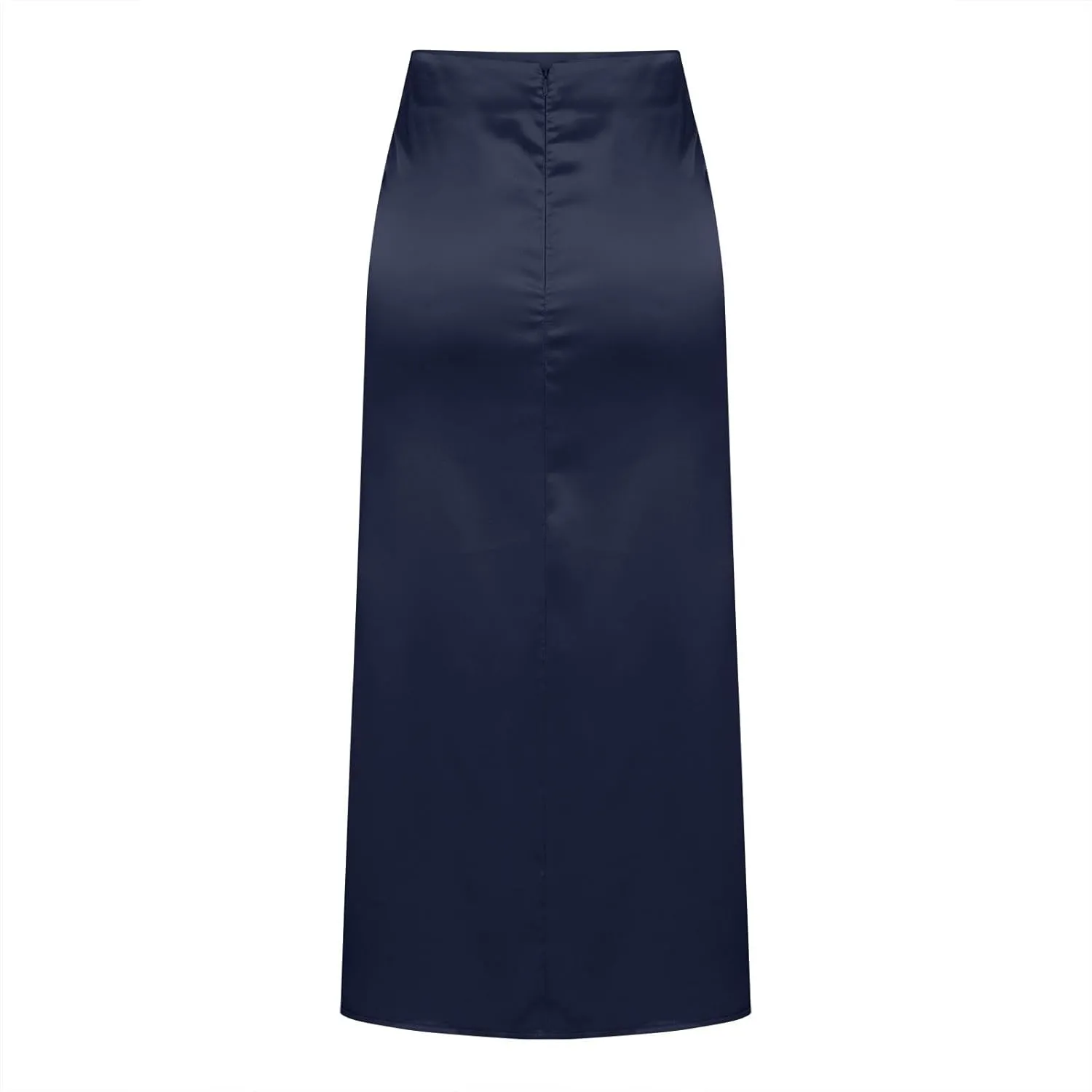 Womens Satin Skirts Business Casual Silk Midi Skirt High Waisted Long Skirts Solid Color Elegant Pencil Work Skirts
