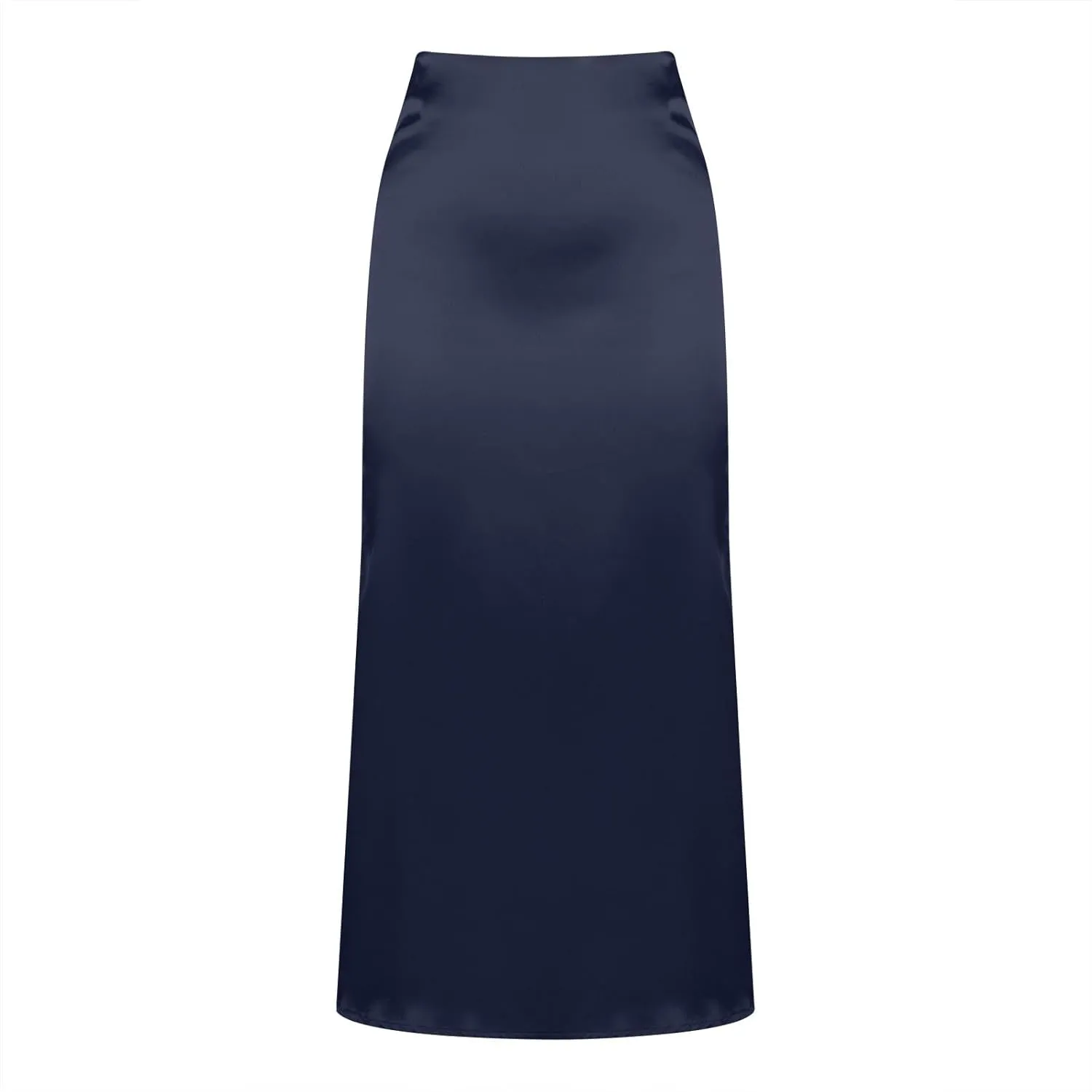 Womens Satin Skirts Business Casual Silk Midi Skirt High Waisted Long Skirts Solid Color Elegant Pencil Work Skirts