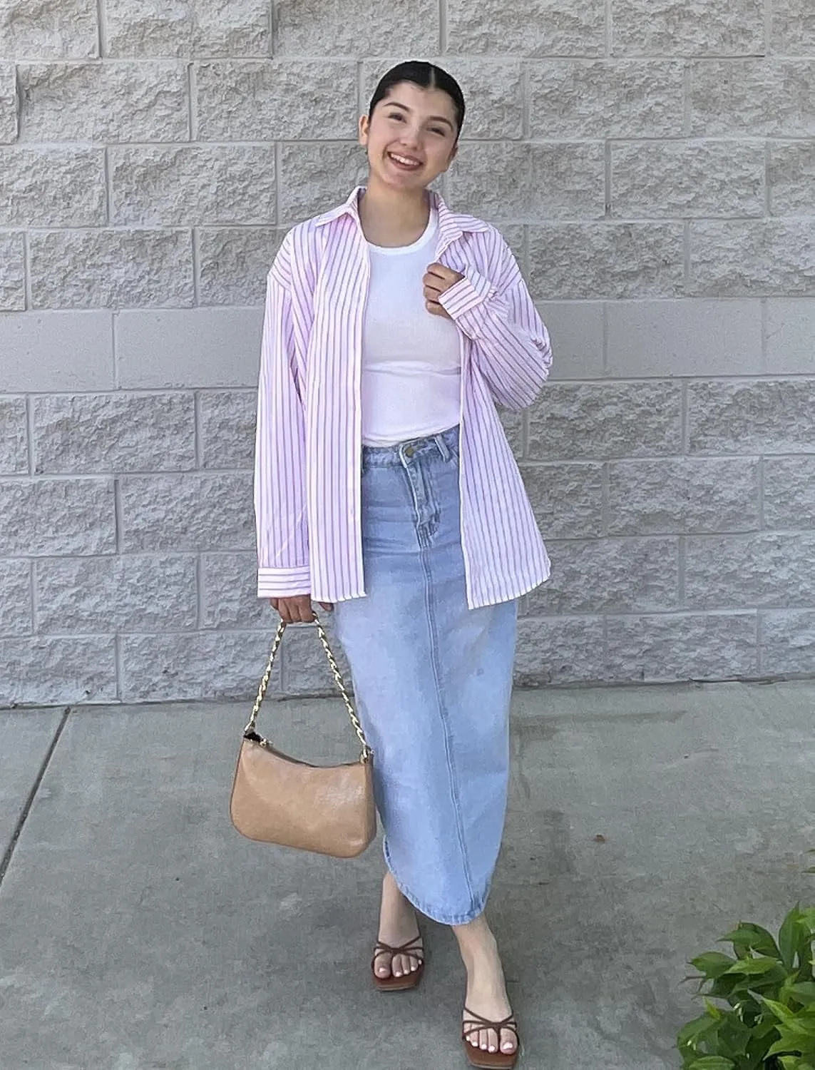 Zeagoo Striped Button Down Shirts for Women Casual Loose Long Sleeve Shirts Business Work Tunic Top